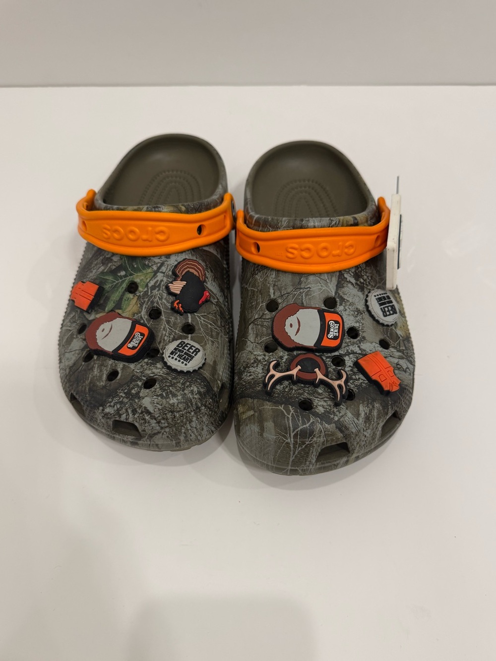 Luke Combs Crics Camo Clog with Orange Heel Strap and Charms Unisex Rare Find